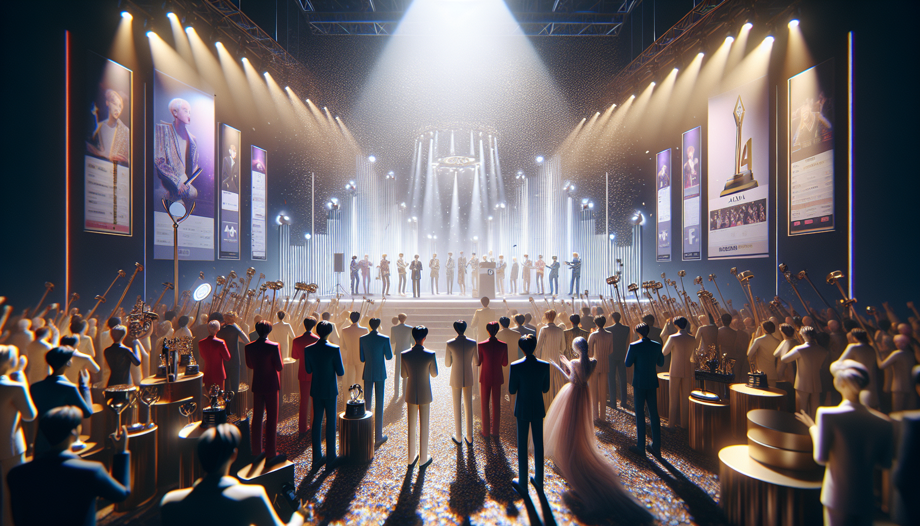 K-pop charts themed image: Artists and actors have gathered for the annual Asia Artist Awards! This year marks the 10th anniver