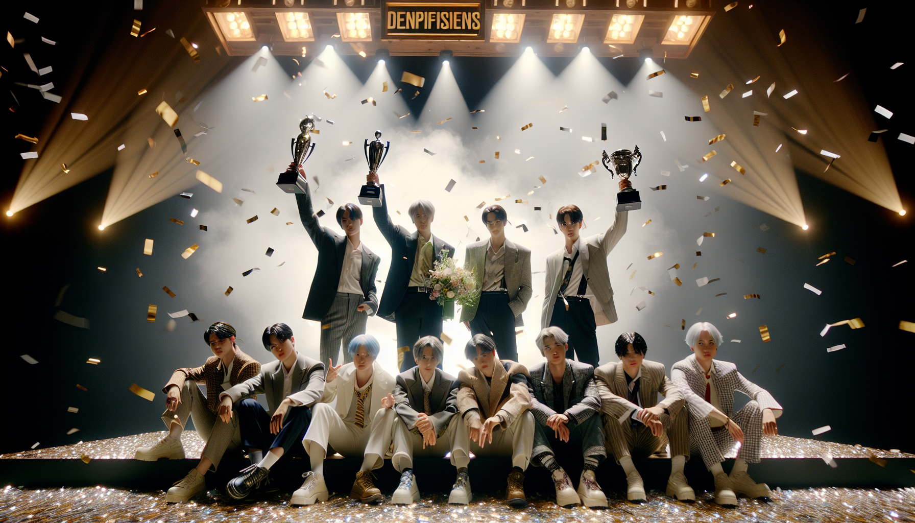 K-pop charts themed image: The group BTS received the Presidential Commendation at the 5th Korea Good Donation Awards. On the 8