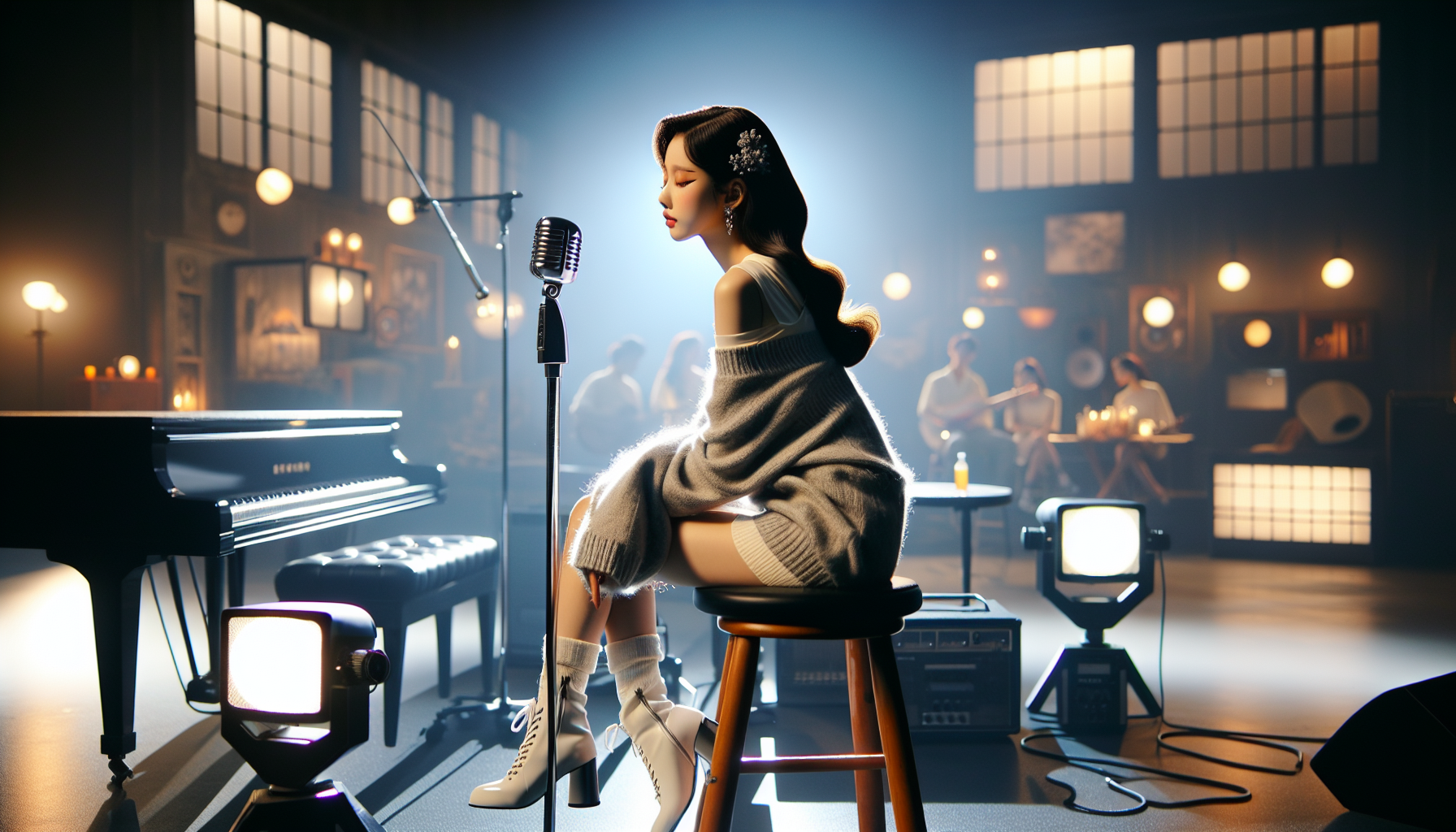 K-pop charts themed image: She had to cancel a show recording.