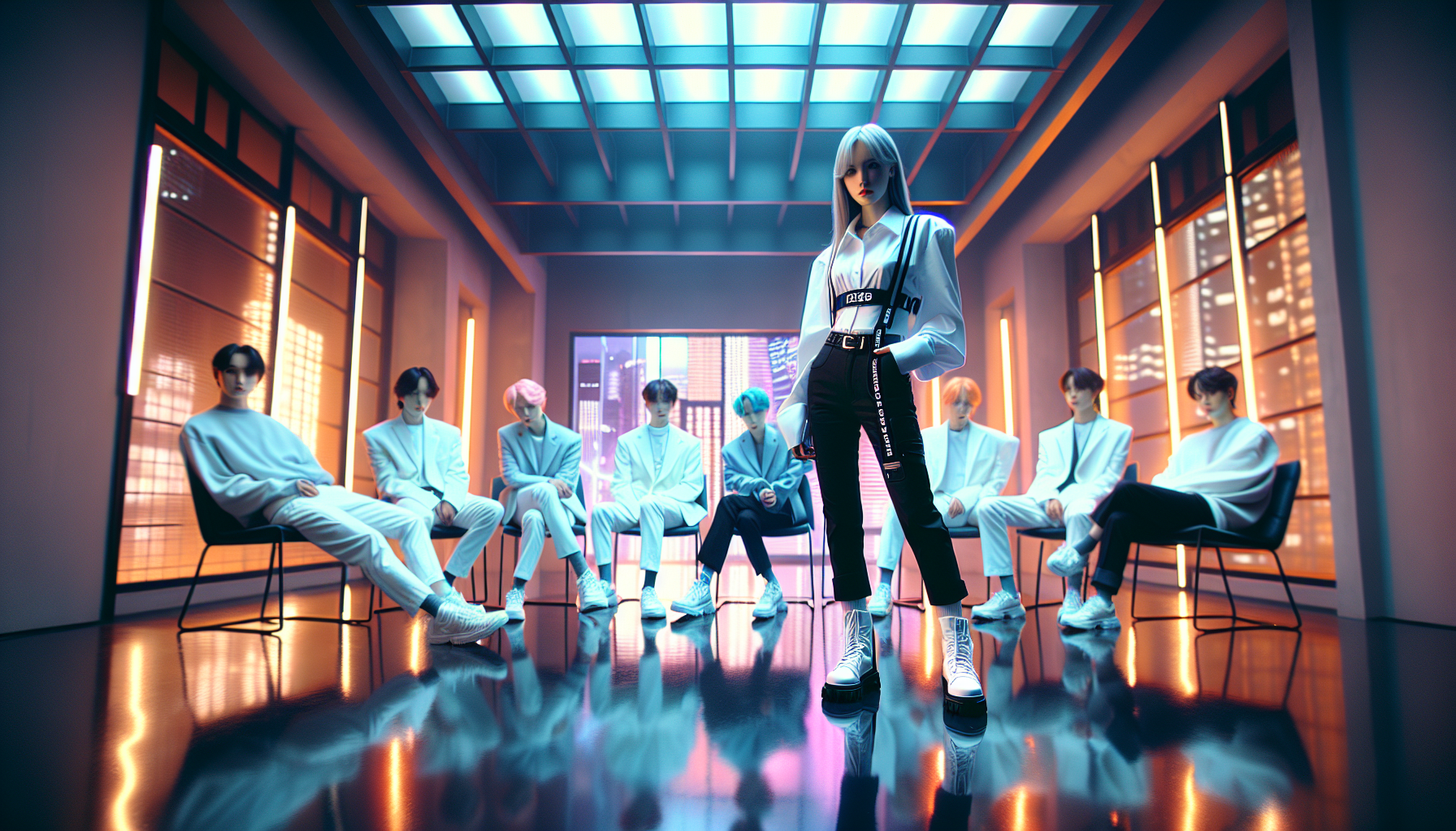 K-pop industry themed image: “Imagine how tired...”