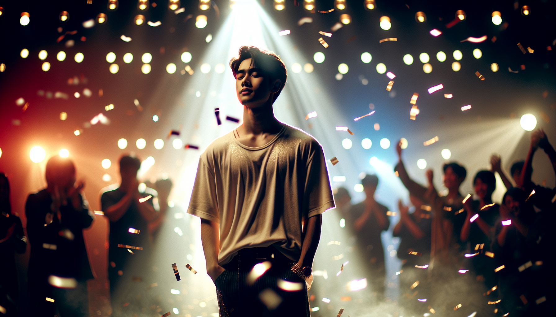 K-pop debuts themed image: He remade his life.
