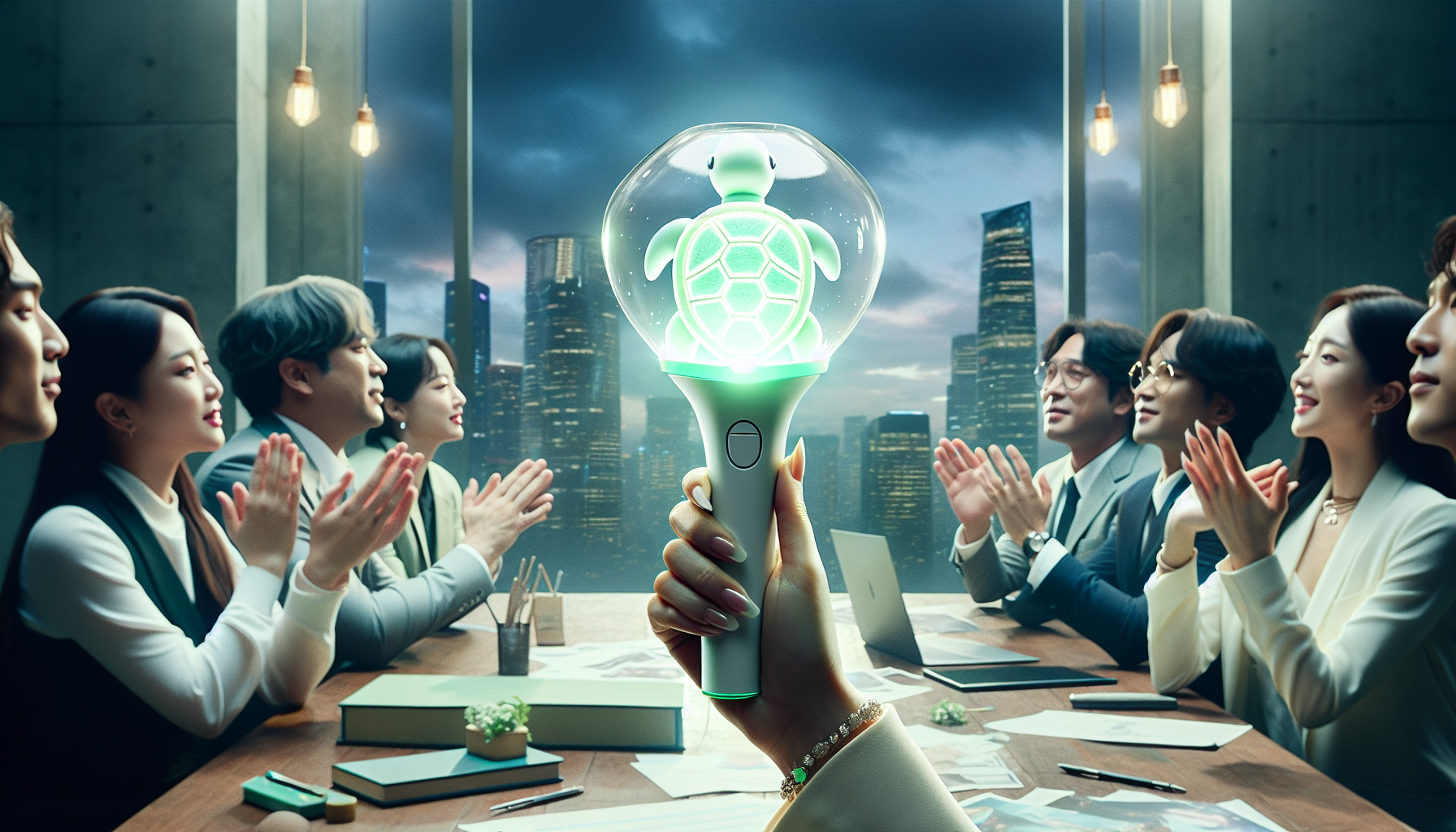 K-pop industry themed image: Kim Se Jeong has revealed a charming new design of her official light stick! On December 24, her age