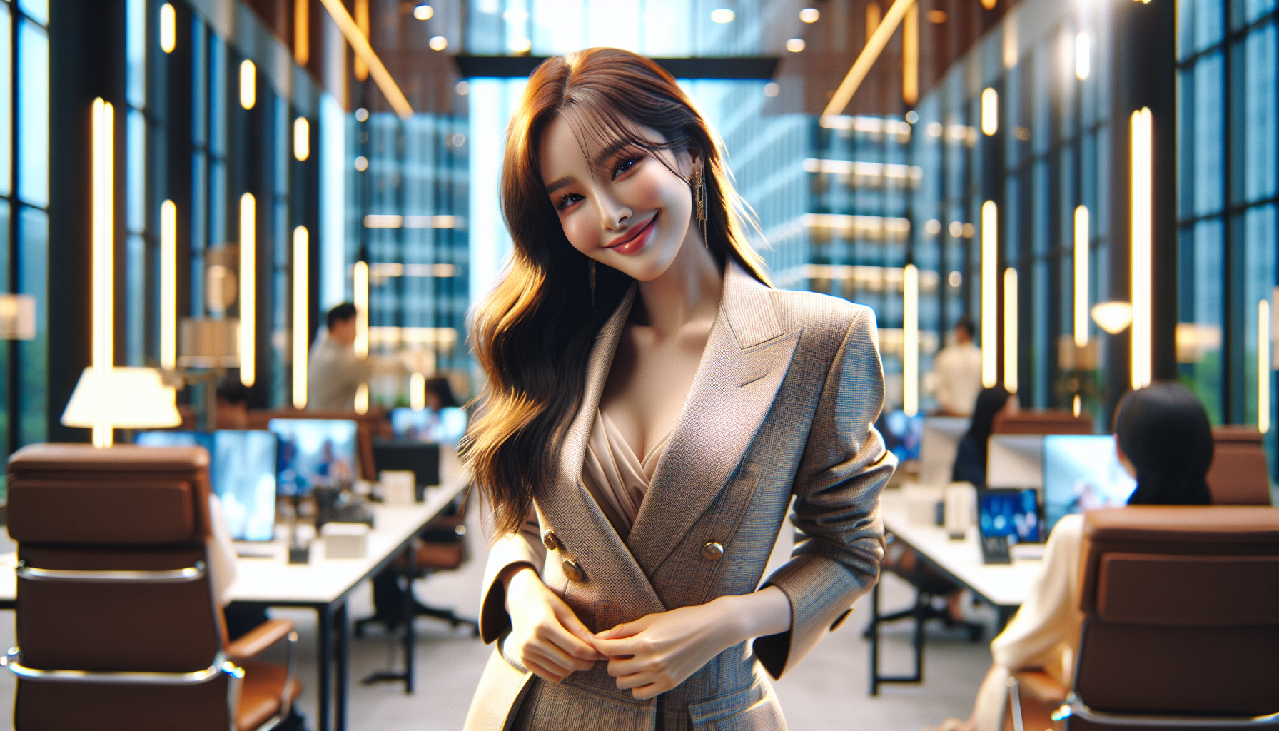 K-pop industry themed image: She looks radiant.