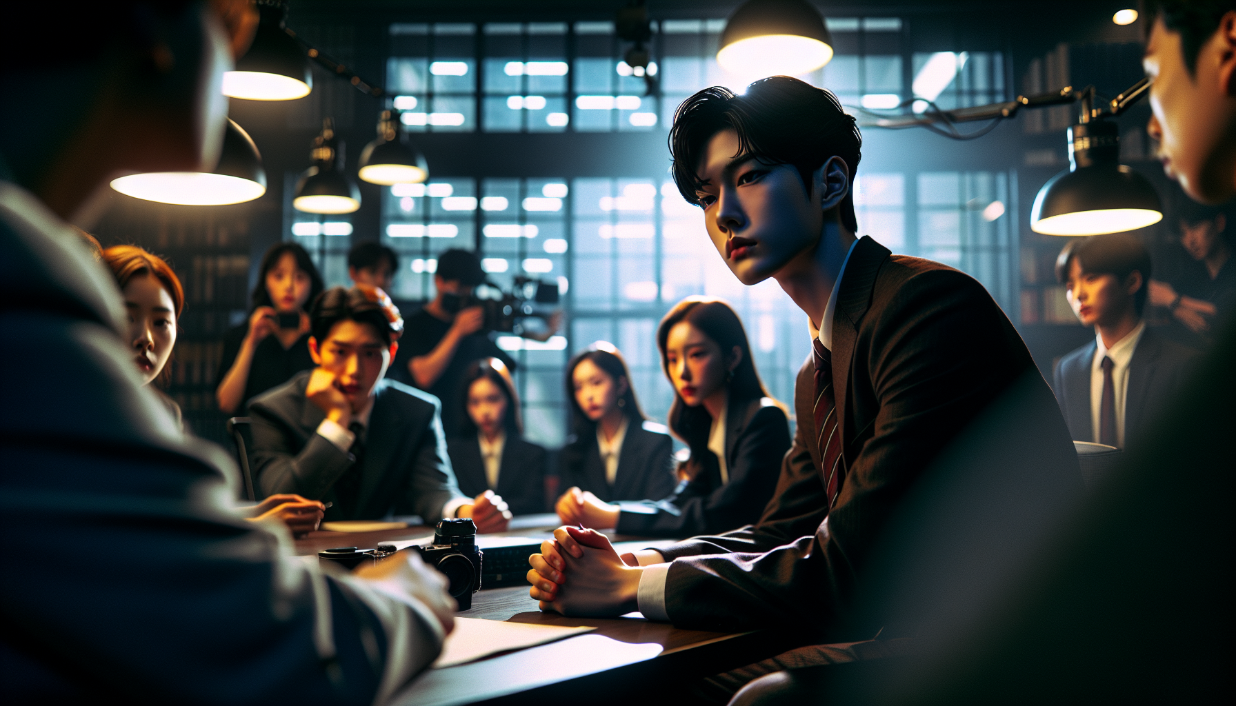 K-pop industry themed image: School violence has become a huge problem.