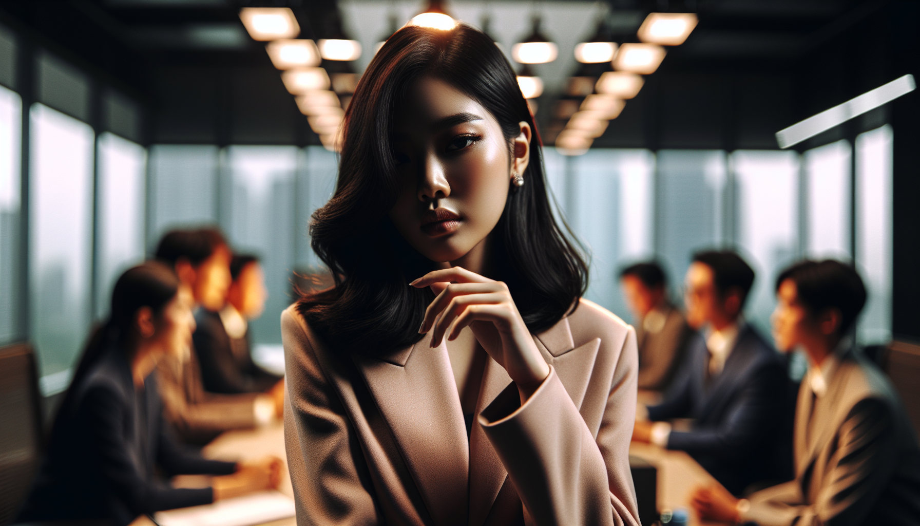 K-pop industry themed image: She admitted it without hesistation.