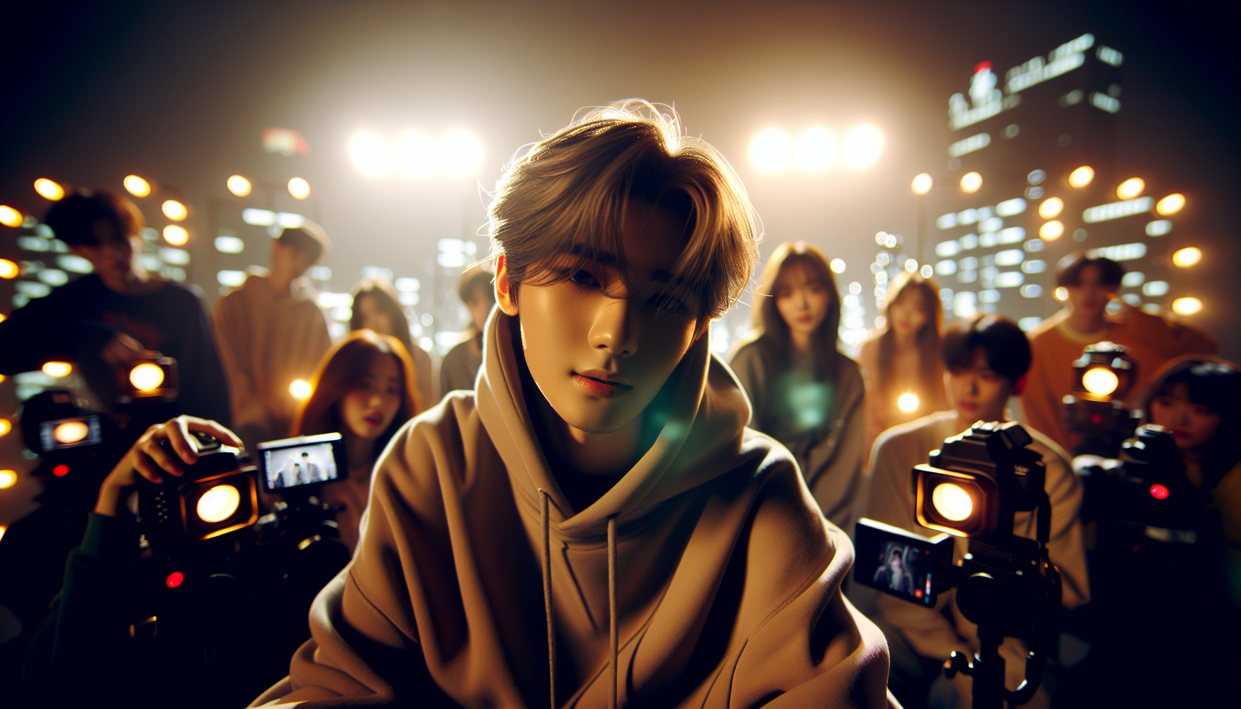 K-pop industry themed image: The concert took an unexpected turn.