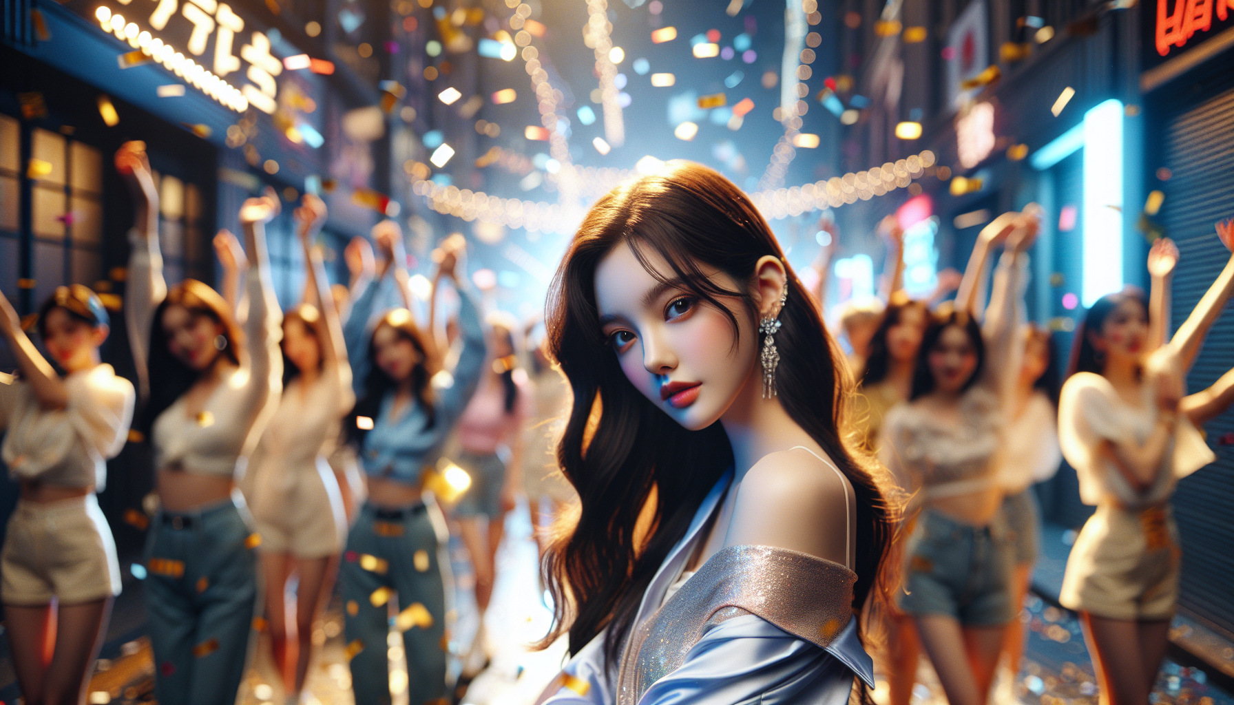 K-pop charts themed image: She allegedly threw a glass at them.