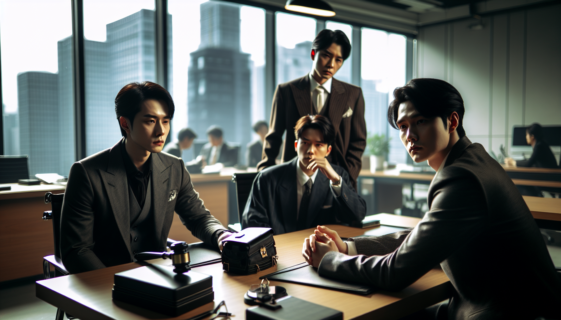 K-pop industry themed image: “The Judge Returns” has unveiled a glimpse of Ji Sung, Park Hee Soon, and Won Jin Ah’s intense first