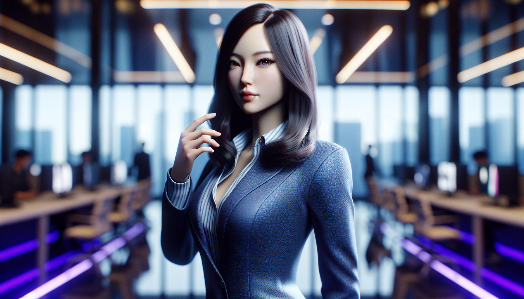 K-pop industry themed image: "How is she real…?"