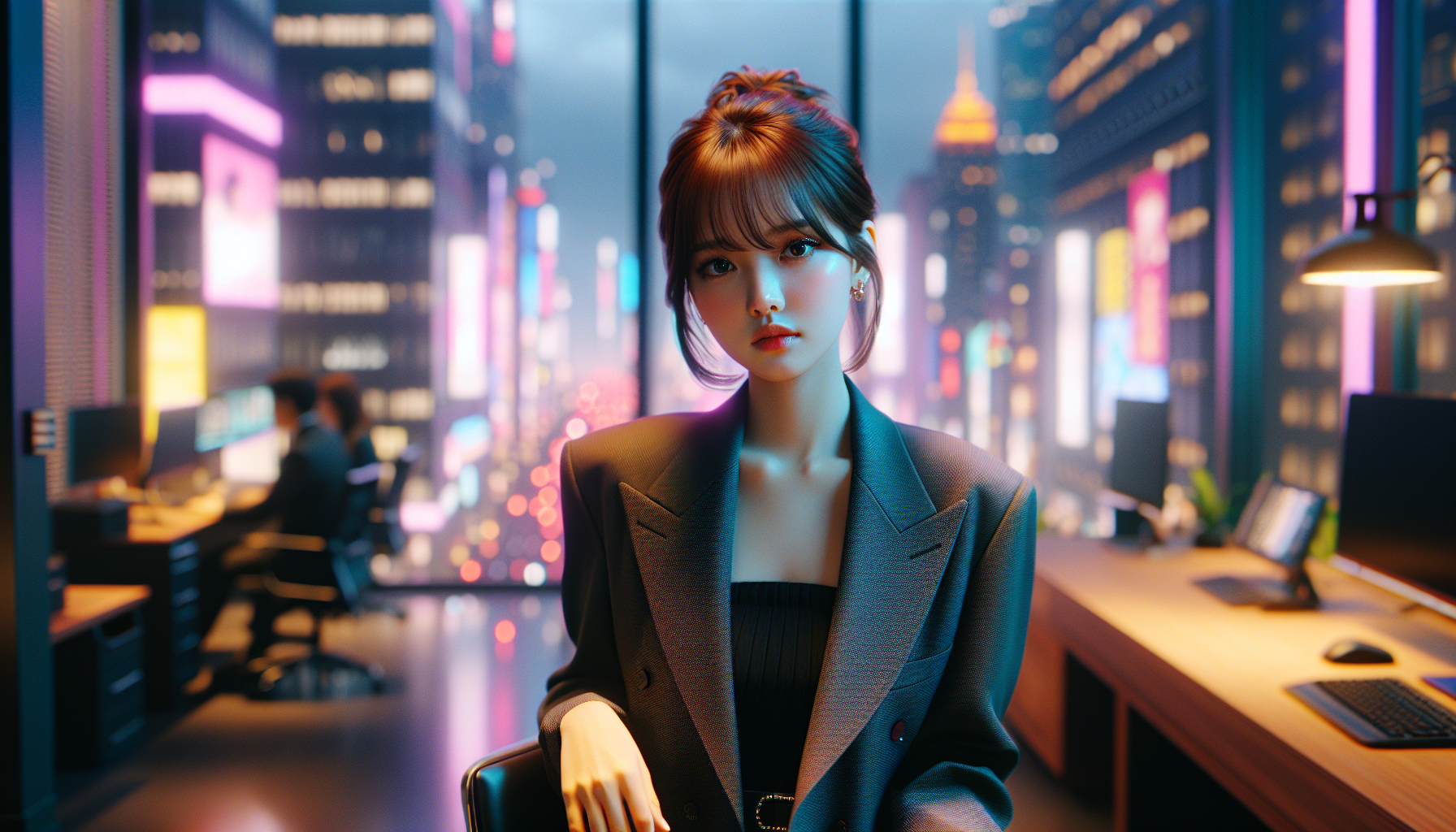 K-pop industry themed image: May they forever be happy.