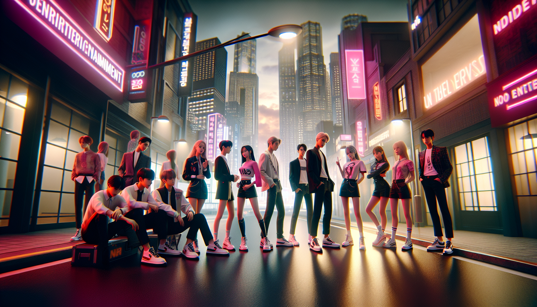 K-pop industry themed image: "Build a society where the children actually want to live."